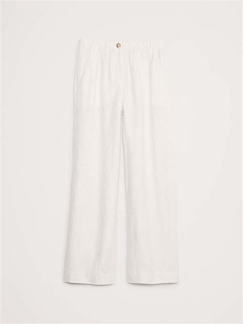 Wide-Leg Linen Pull-On Pant | Banana Republic