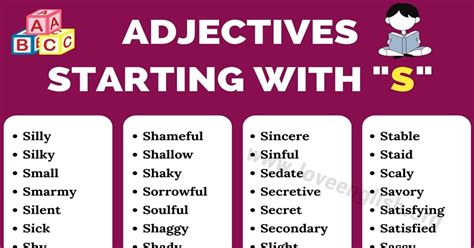 Adjectives that Start with S: List of 100 Adjectives Starting with S ...