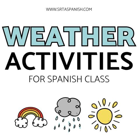 Fun Spanish Weather Vocabulary Worksheets for El Tiempo - Srta Spanish