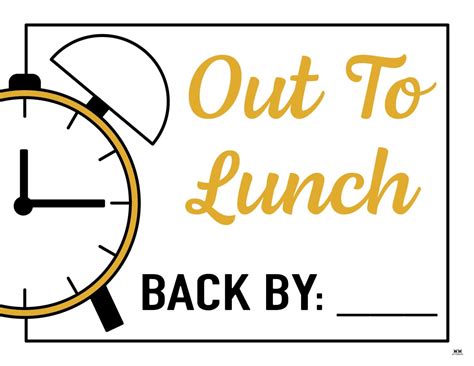 Out To Lunch Signs - 15 FREE Signs | Printabulls