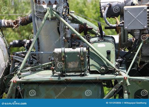 Detail Short of Fuselage, Roter and Engine of the Old Helicopter in ...