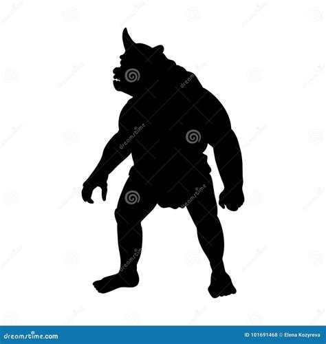 Cyclops Silhouette Monster Villain Fantasy Vector Illustration ...