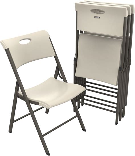 Lifetime Commercial Folding Chair, 20.1" D x 18.5" W x 33.2" H, Almond ...