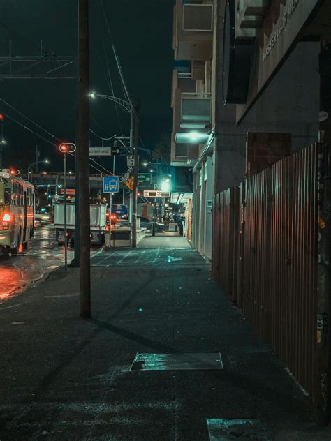 Sidewalk at Night · Free Stock Photo