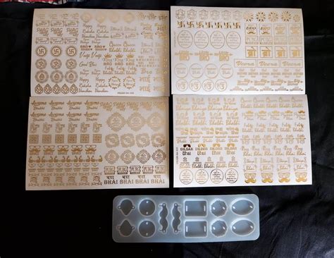 Raka DIY Rakhi Mold 12 Cavity Mustache with Golden Embossed Vinyl Cut ...