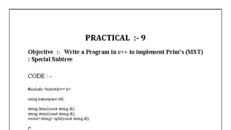 PRACTICAL 9 & 10: MST & LCS Implementation Notes - Studocu