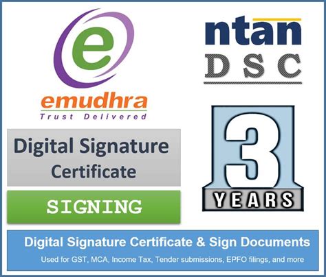 ntan eMudhra DSC - Class 3 Digital Signature for 3 Years with Token ...