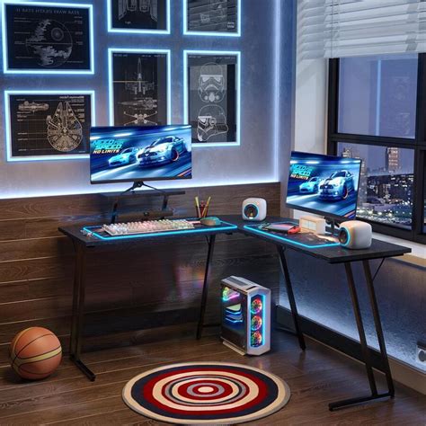 Furmax L Shaped Desk,Computer Corner Desk,PC Gaming Desk Table With ...