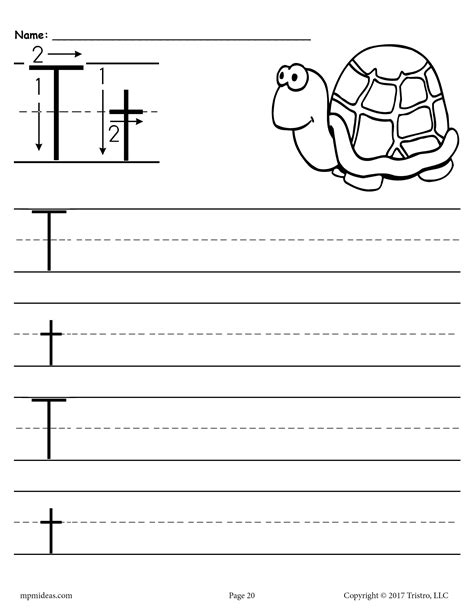 FREE Printable Letter T Handwriting Worksheet! | Letter t worksheets ...
