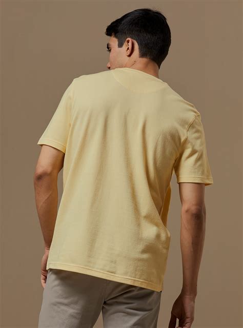 Buy Dandelion Pique Crew | Casual Yellow Solid Crew Neck for Men Online ...