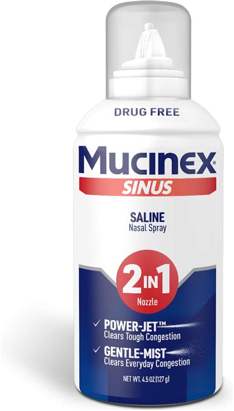 Amazon.com: Mucinex Sinus Saline Nasal Spray & Sinus Rinse, Drug-Free ...
