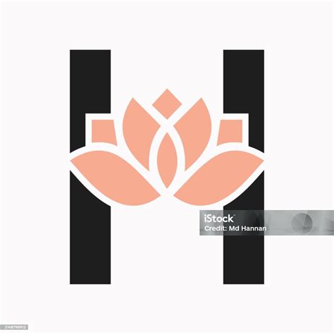 Letter H Flower Concept For Botanic Symbol Beauty Sign Stock Illustration - Download Image Now ...