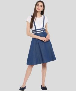 STYLESTONE Women Pinafore Blue Dress - Buy STYLESTONE Women Pinafore ...