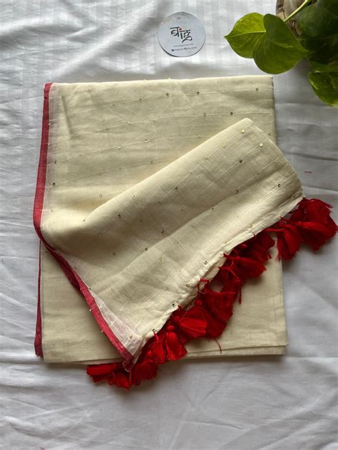 JONAKI DESIGN MUL COTTON SAREE- OFF WHITE – BIGSAREES