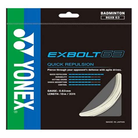 YONEX BG EXBOLT 63 BADMINTON STRING – Sportspalace
