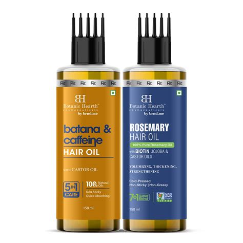 Rosemary Hair Oil & Batana Caffeine - Hair Oil Set of 2 – Botanic Hearth