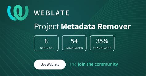 Metadata Remover @ Hosted Weblate