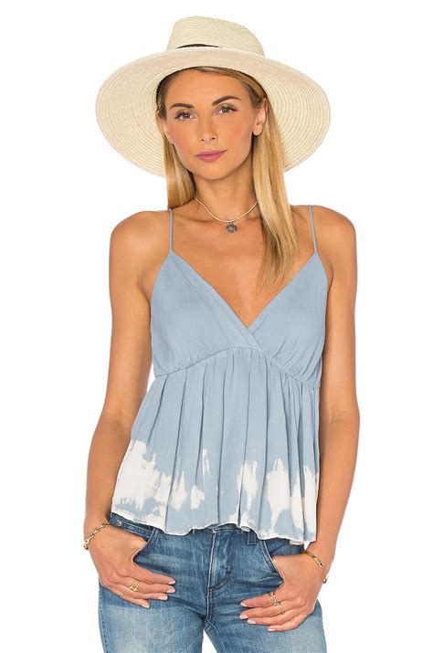 Young, Fabulous & Broke Malia Tank in Chambray Acid Drip Wash | REVOLVE