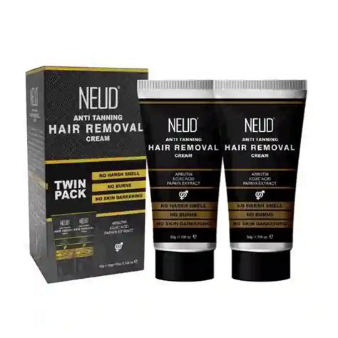 NEUD Anti-Tanning Hair Removal Cream for Arms, Legs, Chest and Back