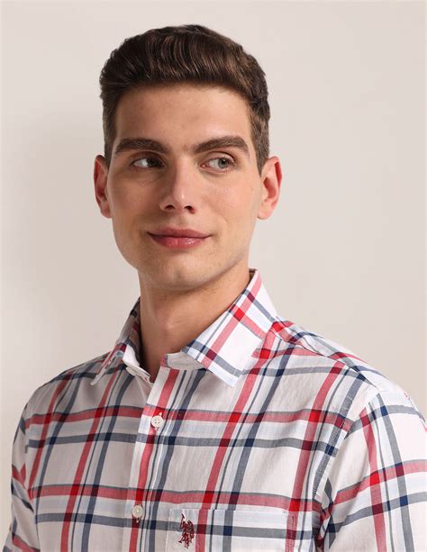 Buy Men Tartan Check Twill Shirt White|U.S. Polo Assn. India