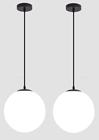 Buy Keyplus Doom White Glass Designer Hanging Light, Pack of 2 Online ...