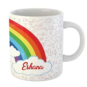 Buy ARTBUG Rainbow & Unicorn Theme Customised Coffee Mug for Girls ...