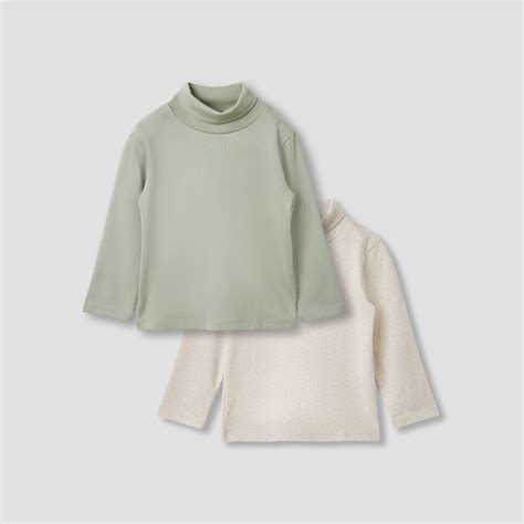 Buy Juniors Solid Turtleneck t-shirt with Long Sleeves - Set of 2 from ...