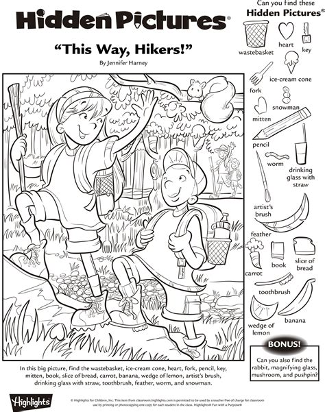 Hidden Picture Worksheet Pdf | Hidden pictures, Highlights hidden ...