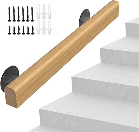 2FT Wooden Stair Handrails,Hand Railings for Stairs Indoor Outdoor Wall ...