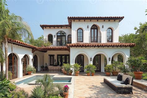 Luxurious spanish colonial revival style home with pool and patio ...