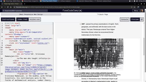 Image result for Tribute Page HTML