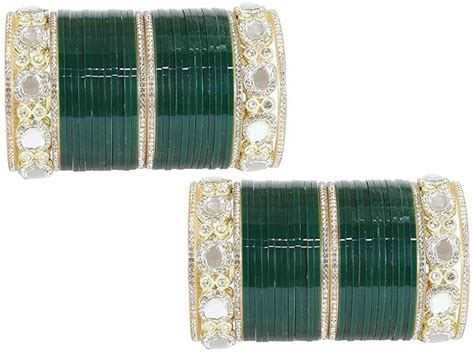 Buy GERIL Traditional Indian Bridal Chura Bangles Set for Women ...
