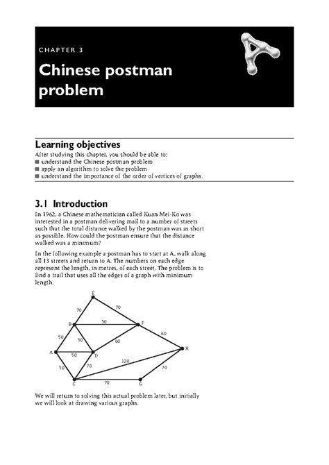 Chinese Postman Problem - 3 Introduction In 1962, a Chinese ...