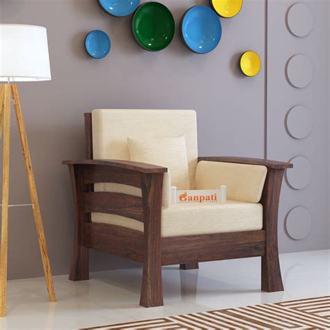 Nirvana Solid Sheesham Wood Single Seater Sofa – Ganpati Arts