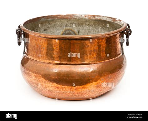 Antique copper cooking pot Stock Photo - Alamy