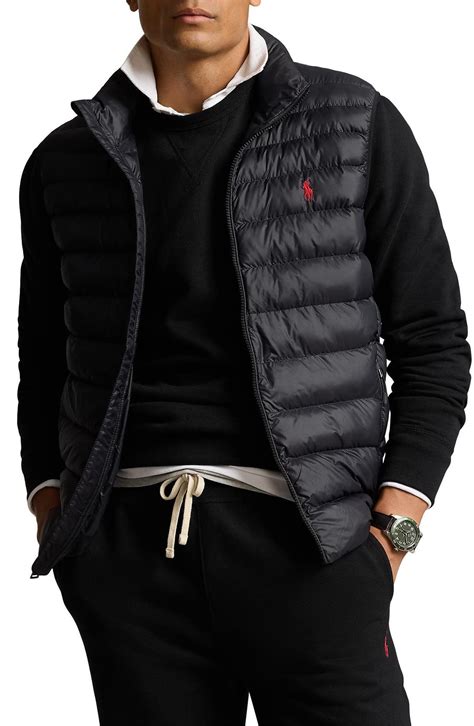 Polo Ralph Lauren Terra Black Recycled Nylon Puffer Vest | Nordstrom ...