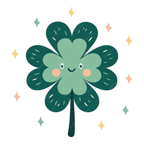 Illustration De Trèfle à Quatre Feuilles Pour Les Enfants Symboles De ...