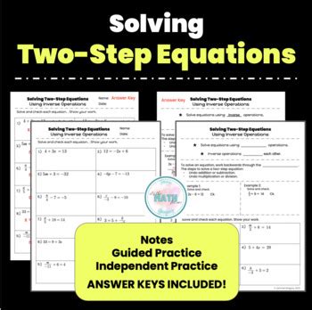 Image result for Solving Two-Step Equations Practice