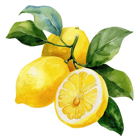Watercolor Lemons Clipart, Lemon, Fruit, Summer PNG Transparent Image ...