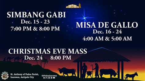 SIMBANG GABI | MISA DE GALLO | CHRISTMAS EVE MASS, St. Anthony of Padua ...