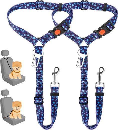 Amazon.com : SlowTon Dog Seat Belt for Car, 2 Pack Dog Car Harness ...