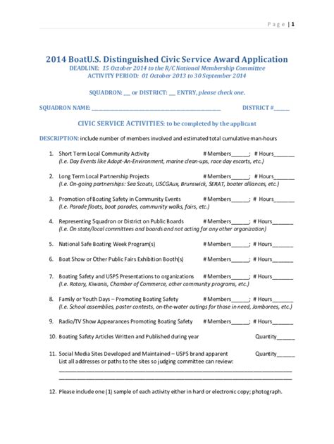 Fillable Online BoatU.S. Distinguished Civic Service Award Application ...