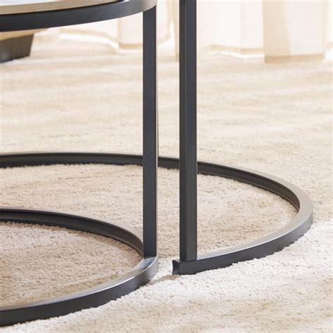 Buy Helios Volga Sintered Stone Top Set of 2 Nesting Coffee Tables ...