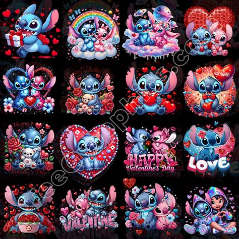 20 Stitch Valentine's Day Designs PNG – TeeGrapphics