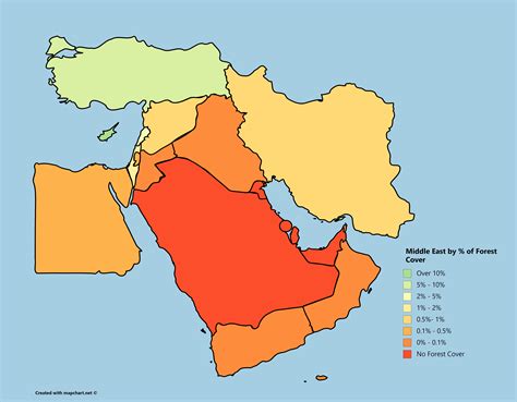 Middle East by % of Forest Cover : r/MapPorn