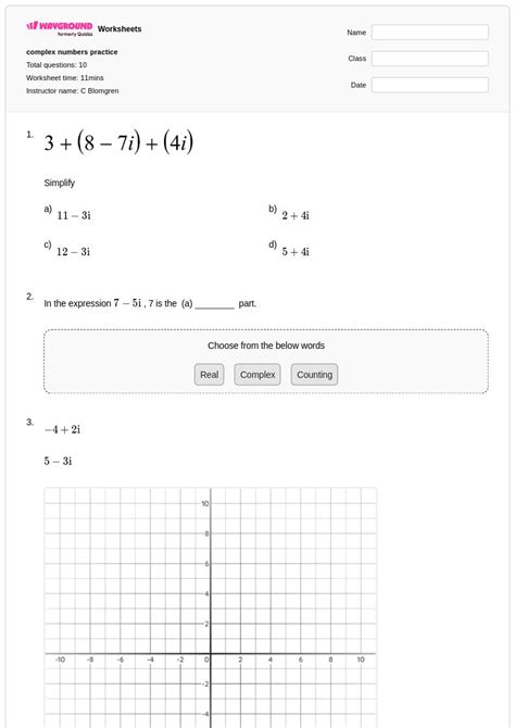 Image result for Complex Numbers Test
