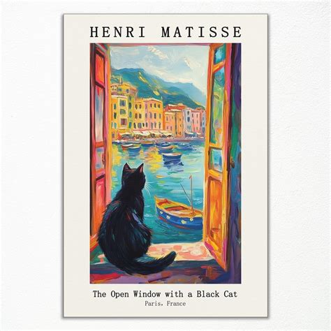 Xianyojafa Henri Matisse Canvas Wall Art, Matisse Black Cat Open The ...