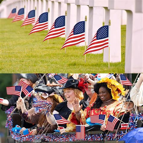 Buy 12 Pack Small American Flags on Stick, 4x6 Inch Wooden Stick Flags ...