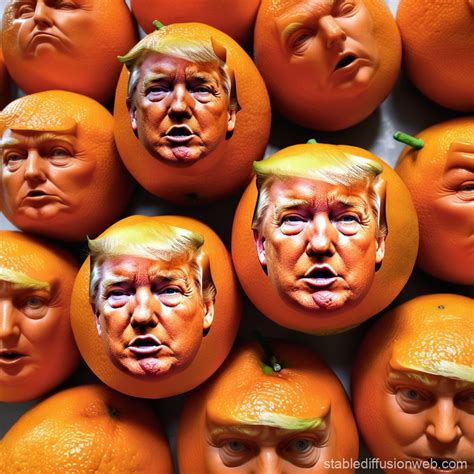 Orange Fruit Encasing Donald Trump's Face | Stable Diffusion Online