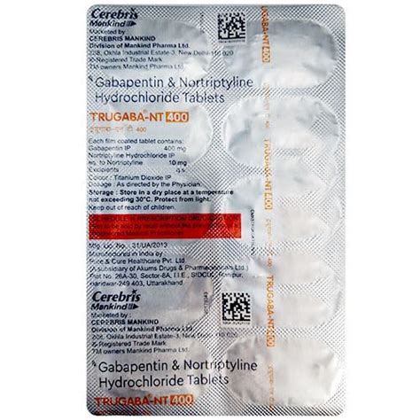 Transgaba-Nt 400MG - Strip of 10 Tablets : Amazon.in: Health & Personal ...